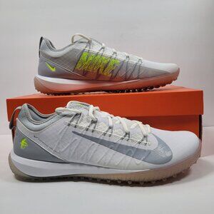 Nike Alpha Huarache 7 Pro TF Lax Men's White Gray Shoes CJ0235-101 US Sz 11.5